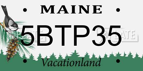 5BTP35 Maine License Plate