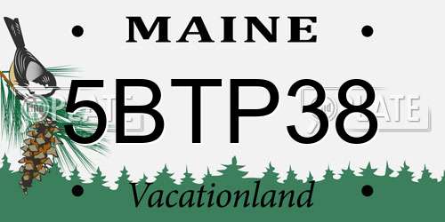5BTP38 Maine License Plate