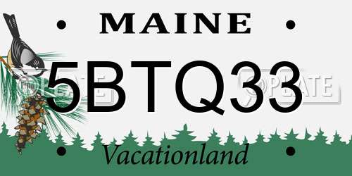 5BTQ33 Maine License Plate