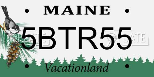 5BTR55 Maine License Plate