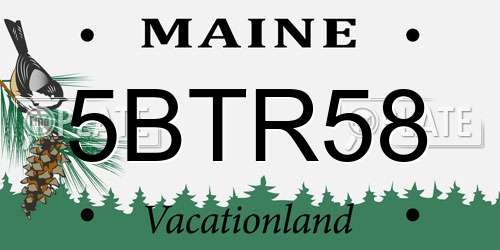 5BTR58 Maine License Plate