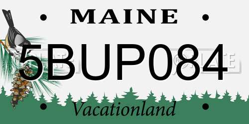 5BUP084 Maine License Plate