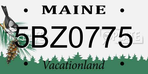 5BZ0775 Maine License Plate