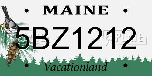 5BZ1212 Maine License Plate