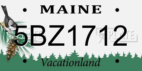 5BZ1712 Maine License Plate