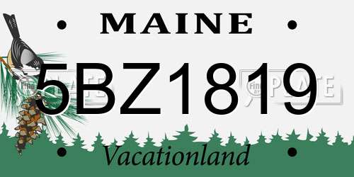 5BZ1819 Maine License Plate
