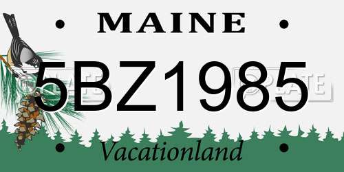 5BZ1985 Maine License Plate