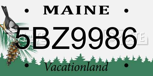 5BZ9986 Maine License Plate