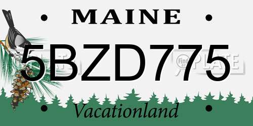 5BZD775 Maine License Plate