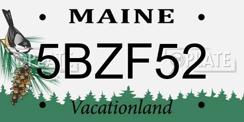 5BZF52 Maine License Plate