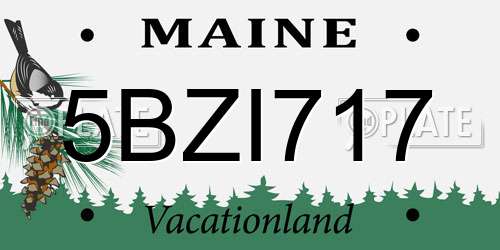 5BZI717 Maine License Plate