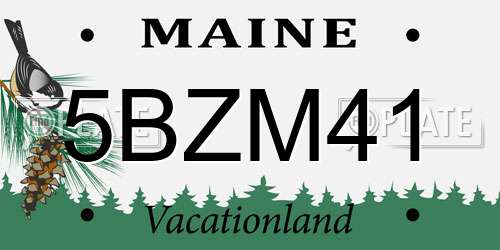 5BZM41 Maine License Plate