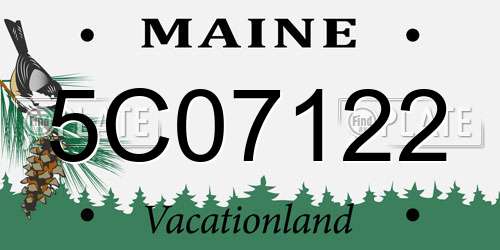 5C07122 Maine License Plate
