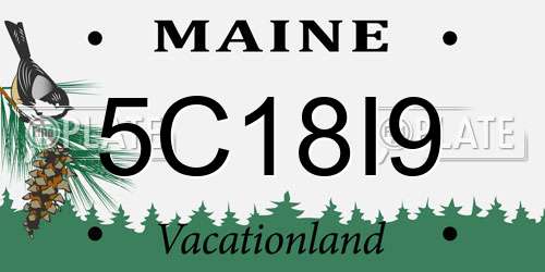 5C18I9 Maine License Plate