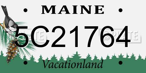 5C21764 Maine License Plate