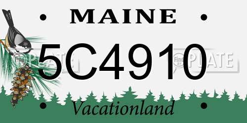 5C4910 Maine License Plate