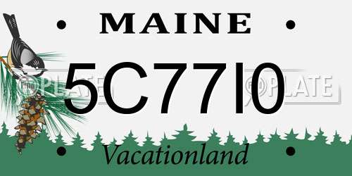 5C77I0 Maine License Plate
