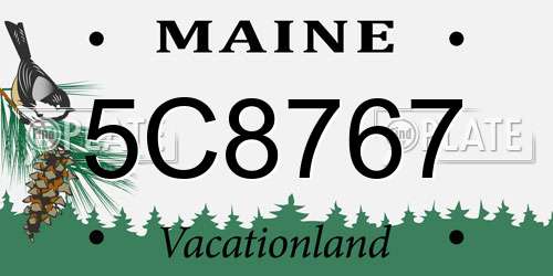 5C8767 Maine License Plate