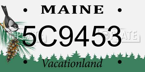 5C9453 Maine License Plate