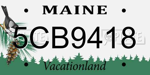 5CB9418 Maine License Plate