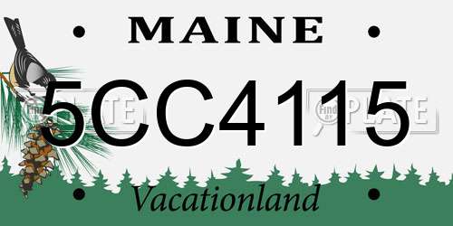 5CC4115 Maine License Plate