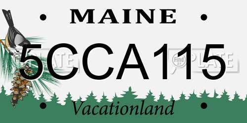 5CCA115 Maine License Plate