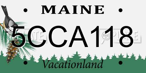 5CCA118 Maine License Plate