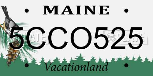 5CCO525 Maine License Plate