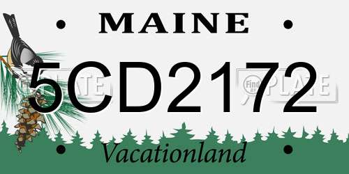 5CD2172 Maine License Plate