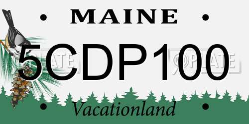 5CDP100 Maine License Plate