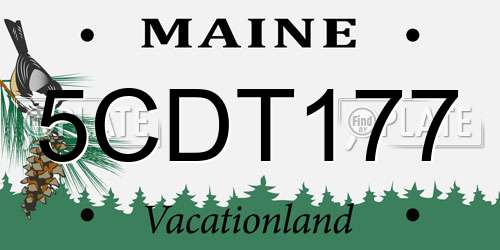 5CDT177 Maine License Plate