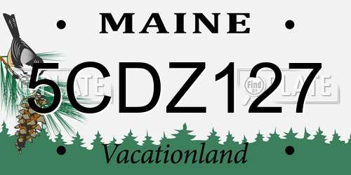 5CDZ127 Maine License Plate