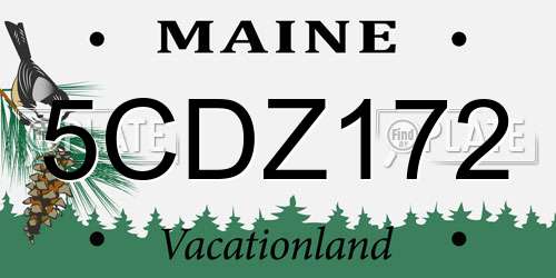 5CDZ172 Maine License Plate