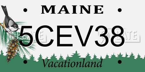 5CEV38 Maine License Plate