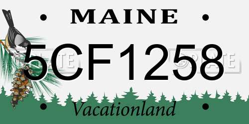 5CF1258 Maine License Plate