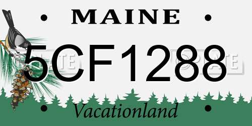 5CF1288 Maine License Plate