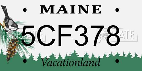 5CF378 Maine License Plate