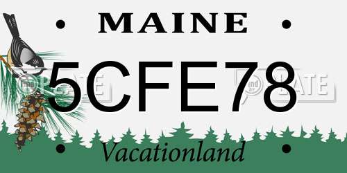 5CFE78 Maine License Plate