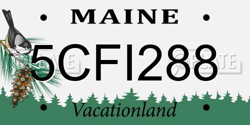 5CFI288 Maine License Plate