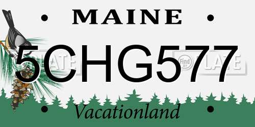 5CHG577 Maine License Plate