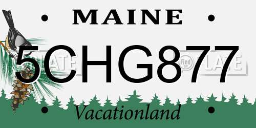 5CHG877 Maine License Plate