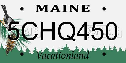 5CHQ450 Maine License Plate