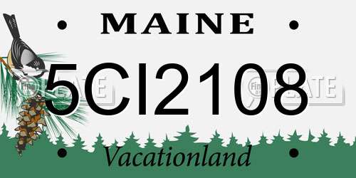 5CI2108 Maine License Plate
