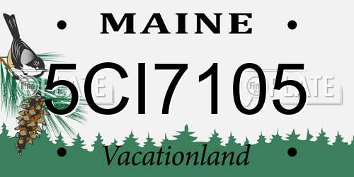 5CI7105 Maine License Plate