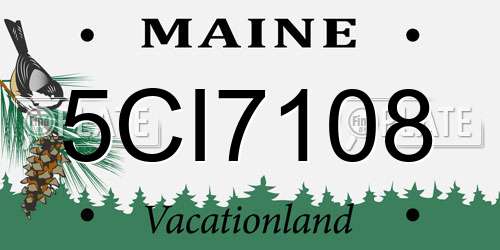 5CI7108 Maine License Plate