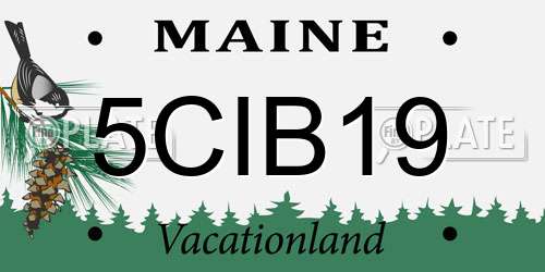 5CIB19 Maine License Plate