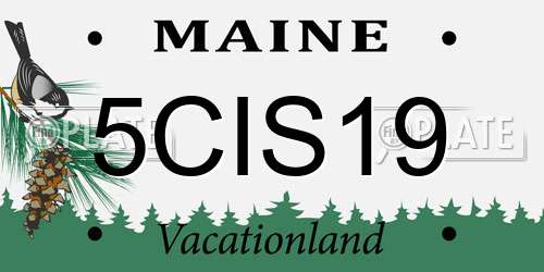5CIS19 Maine License Plate