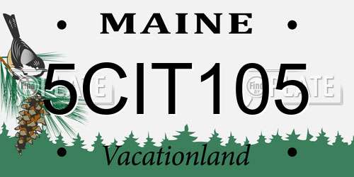5CIT105 Maine License Plate