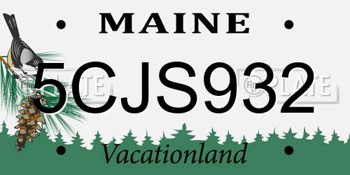 5CJS932 Maine License Plate