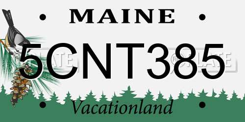 5CNT385 Maine License Plate